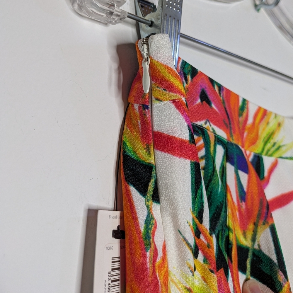 NWT Bisou Bisou White Colorful Bird Of Paradise Floral Sheer Summer Lounge Pant - Picture 6 of 13